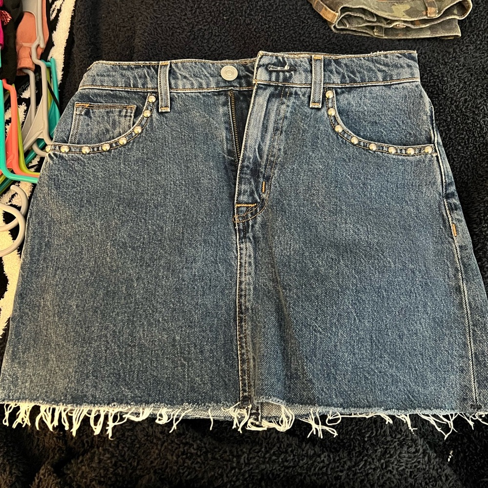 Hudson Studded Denim Skirt